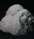 Rhodochrosite, thin Galena plates, Quartz