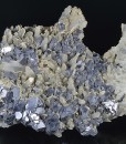 Twinned and truncated Galena on Quartz, Siderite