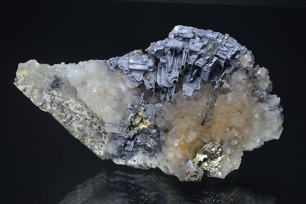 Skeletal Galena, Quartz, Pyrite