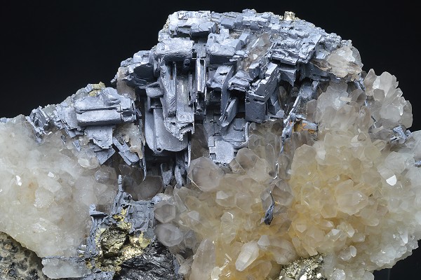 Skeletal Galena, Quartz, Pyrite