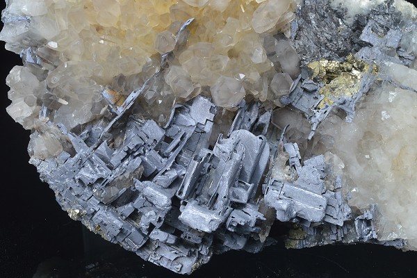 Skeletal Galena, Quartz, Pyrite