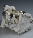 Pyrite on Siderite, Calcite