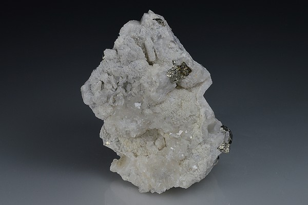 Pyrite on Siderite, Calcite