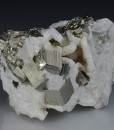 Pyrite on Siderite, Calcite