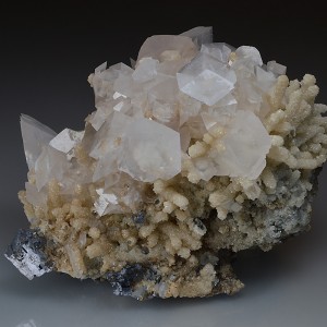 Rhombohedral Calcite on Quartz