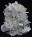 Spinel law twin Galena on Quartz, Calcite