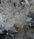 Spinel law twin Galena on Quartz, Calcite