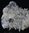 Spinel law twin Galena on Quartz, Calcite