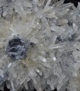 Spinel law twin Galena on Quartz, Calcite