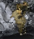 Melted habit Galena, Sphalerite, Chalcopyrite, Pyrite