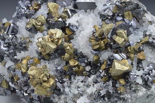 Skeletal Galena, Chalcopyrite, Sphalerite, Quartz