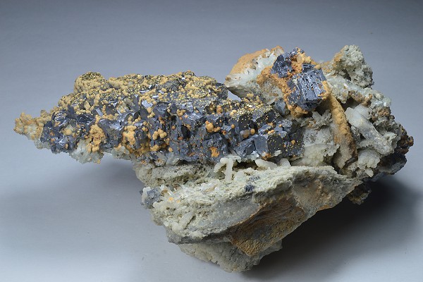 Skeletal Galena, Chalcopyrite, Quartz, Dolomite, Calcite