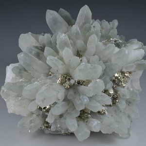 Pyrite on Quartz, Chlorite