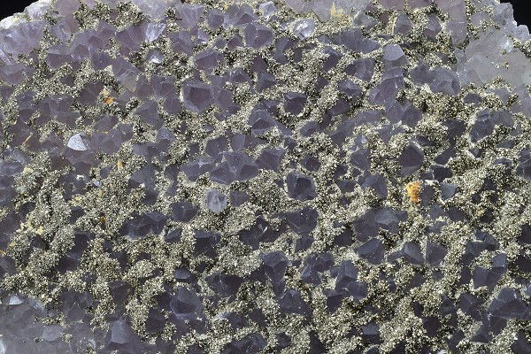 Quartz var.Amethyst, Pyrite
