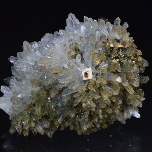 Pyrite on Quartz, Calcite