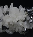 Truncated Galena on Quartz, Pyrite, Sphalerite