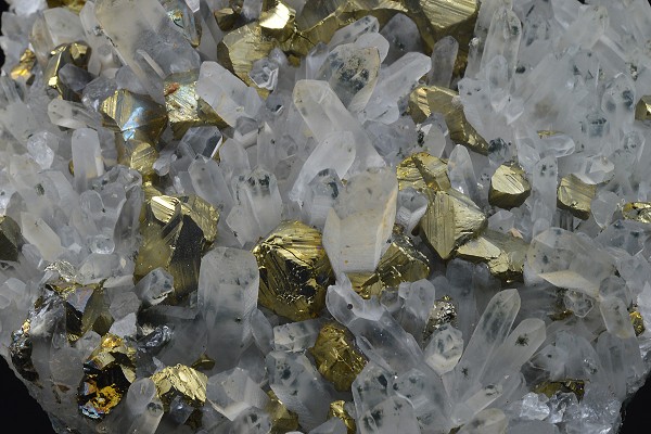 Iridescent Chalcopyrite, Quartz with inclusions
