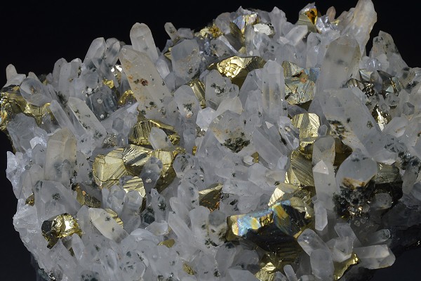 Iridescent Chalcopyrite, Quartz with inclusions