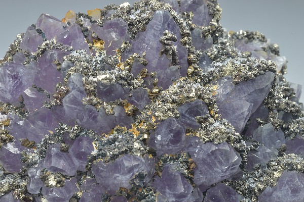 Quartz var.Amethyst, Pyrite