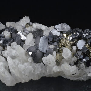Truncated Galena, Quartz, Pyrite, Sphalerite