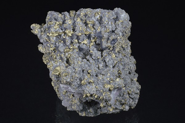 Quartz var.Amethyst, Chalcopyrite