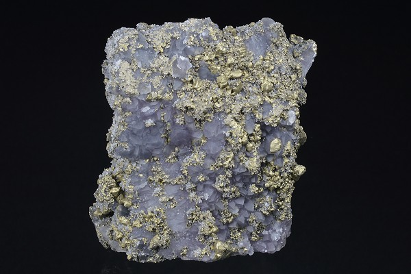 Quartz var.Amethyst, Chalcopyrite