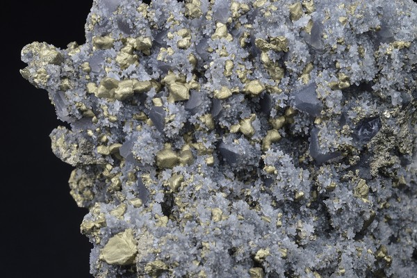 Quartz var.Amethyst, Chalcopyrite