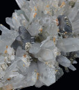 Cleiophane on Quartz, Chalcopyrite, Calcite