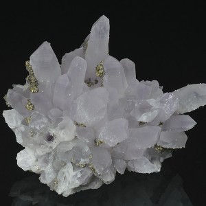 Quartz var.Amethyst, Chalcopyrite