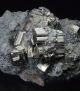 Pyrite on Quartz, Chlorite