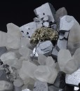 Galena and Chalcopyrite on Quartz, Sphalerite