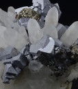 Galena and Chalcopyrite on Quartz, Sphalerite