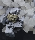 Galena and Chalcopyrite on Quartz, Sphalerite