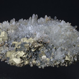 Chalcopyrite on Quartz, Calcite, Pyrite - floater