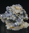 Skeletal Galena on Quartz, Chalcopyrite