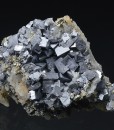 Skeletal Galena on Quartz, Chalcopyrite