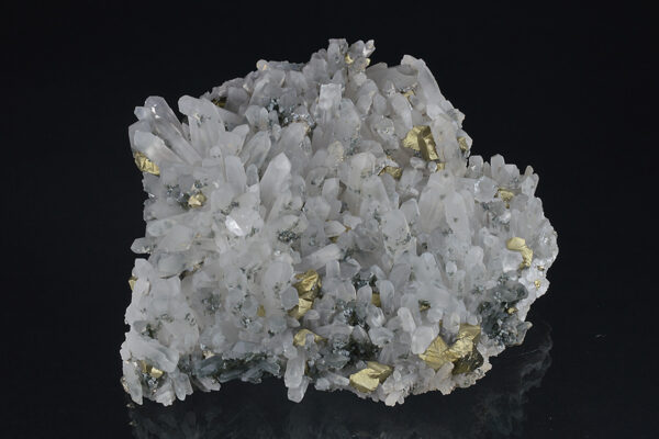 Chalcopyrite on Quartz, Calcite