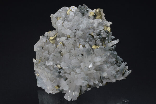 Chalcopyrite on Quartz, Calcite