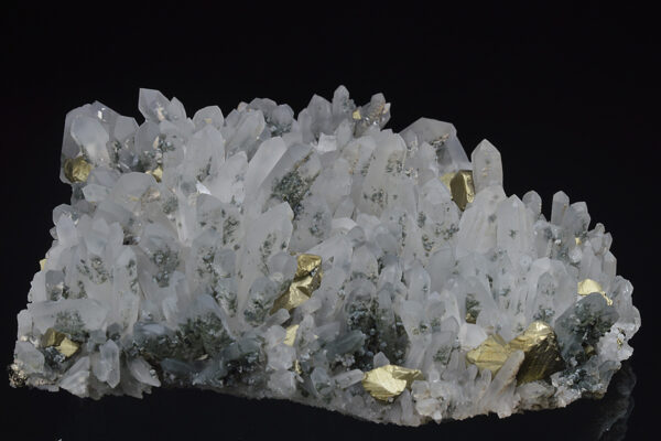 Chalcopyrite on Quartz, Calcite