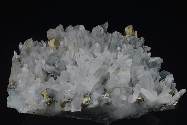 Chalcopyrite on Quartz, Calcite