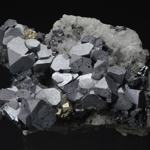 Truncated Galena on Quartz, gem Sphalerite, Pyrite