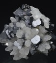 truncated Galena on Quartz, Sphalerite, Pyrite, Chalcopyrite