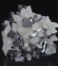 truncated Galena on Quartz, Sphalerite, Pyrite, Chalcopyrite