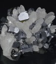 truncated Galena on Quartz, Sphalerite, Pyrite, Chalcopyrite