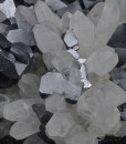 truncated Galena on Quartz, Sphalerite, Pyrite, Chalcopyrite