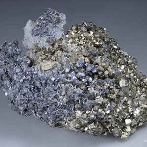 Galena on Pyrite, Quartz