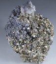 Galena on Pyrite, Quartz