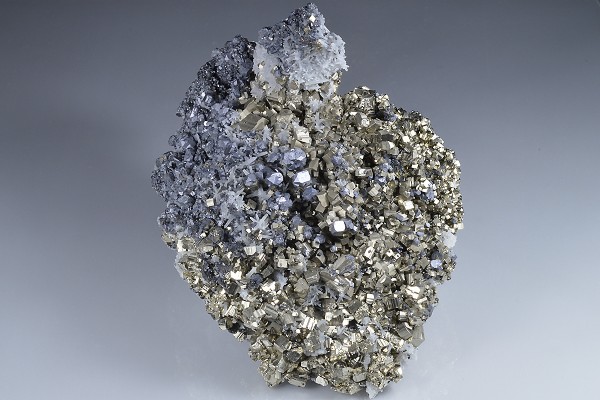 Galena on Pyrite, Quartz