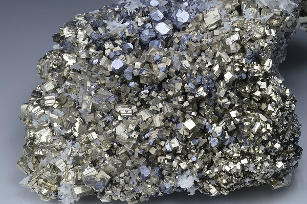 Galena on Pyrite, Quartz