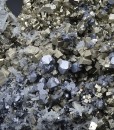 Galena on Pyrite, Quartz